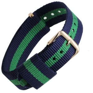 Bracelet Nylon pour Daniel Wellington Boucle Dorée Bleu Vert Bleu 18mm 20mm