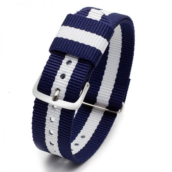 Bracelet pour Daniel Wellington nylon Bleu Blanc Bleu