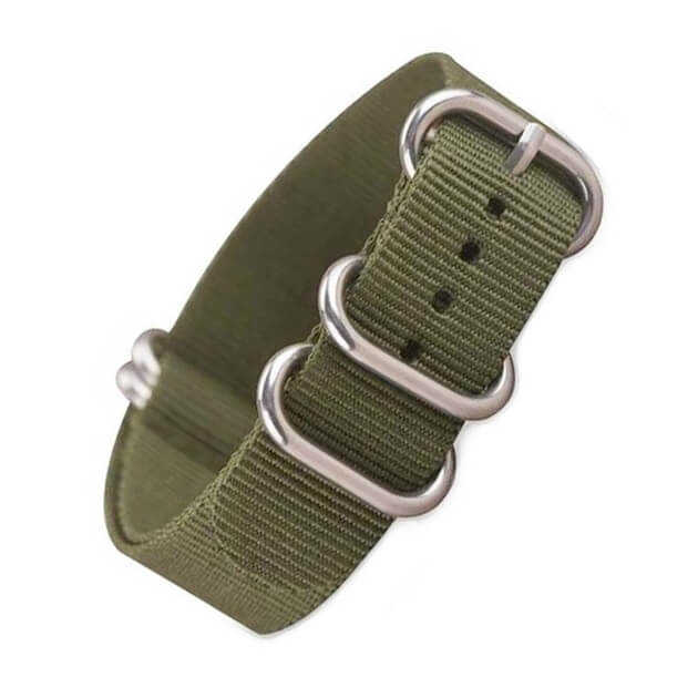 Nato Zulu 5 anneaux Kaki Nylon