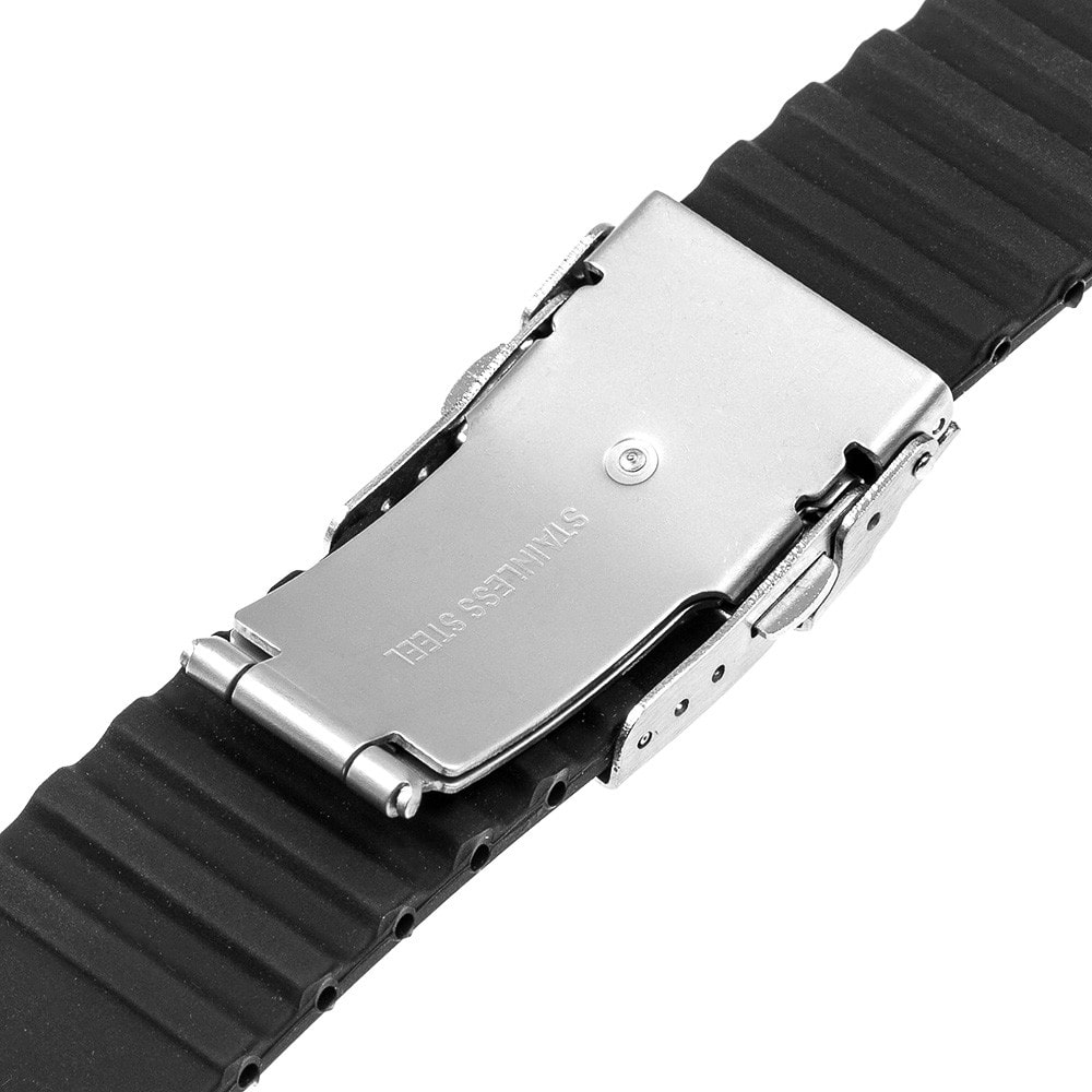 Bracelet montre Silicone Boucle déployante Noir